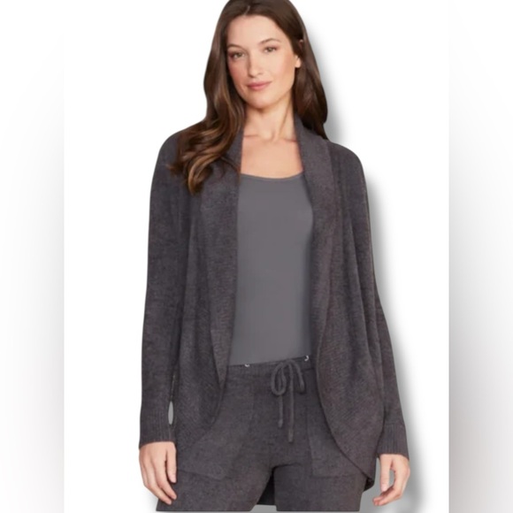 BAREFOOT DREAMS® CozyChic Lite® Circle Cardigan - Carbon Plus 1X - Picture 2 of 14